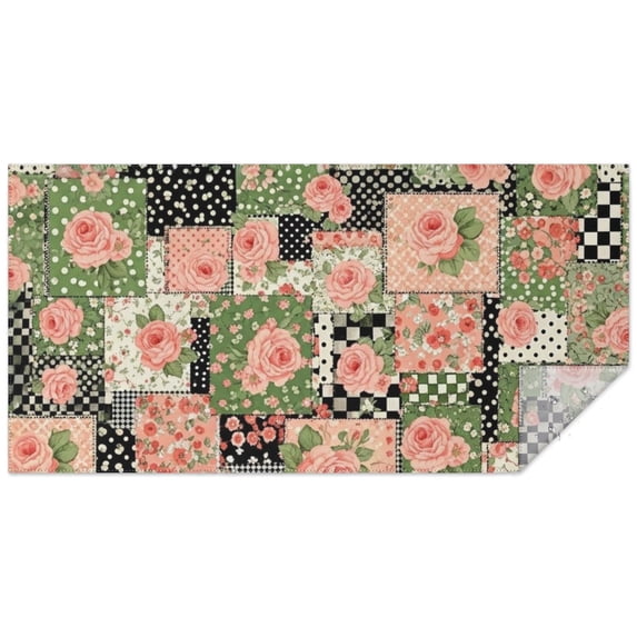 Pioneer Flower Floral Print Pattern Rectangle Tablecloth 60"x120", Waterproof Polyester Table Cloth, Wipeable Spillproof for Dining Camping Indoor Outdoor