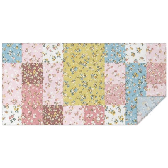 Pioneer Flower Floral Print Pattern Rectangle Tablecloth 60"x120", Waterproof Polyester Table Cloth, Wipeable Spillproof for Dining Camping Indoor Outdoor