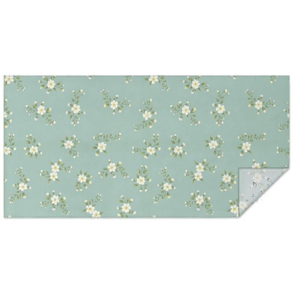 Pioneer Flower Floral Print Pattern Rectangle Tablecloth 60"x120", Waterproof Polyester Table Cloth, Wipeable Spillproof for Dining Camping Indoor Outdoor