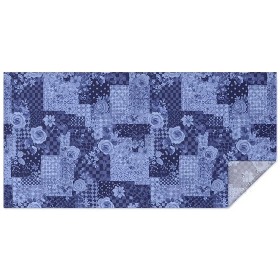 Pioneer Flower Floral Print Pattern Rectangle Tablecloth 60"x120", Waterproof Polyester Table Cloth, Wipeable Spillproof for Dining Camping Indoor Outdoor