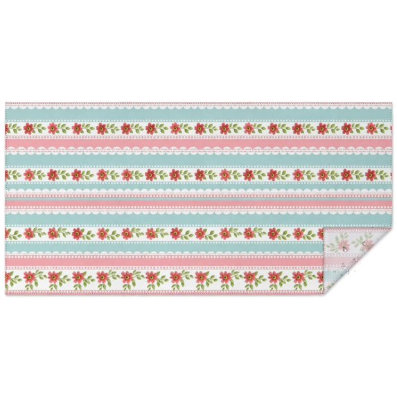 Pioneer Flower Floral Print Pattern Rectangle Tablecloth 60"x120", Waterproof Polyester Table Cloth, Wipeable Spillproof for Dining Camping Indoor Outdoor