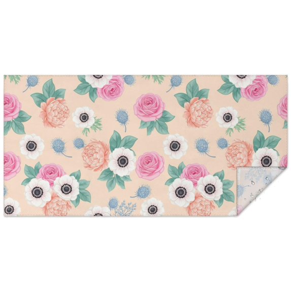 Pioneer Flower Floral Print Pattern Rectangle Tablecloth 60"x120", Waterproof Polyester Table Cloth, Wipeable Spillproof for Dining Camping Indoor Outdoor