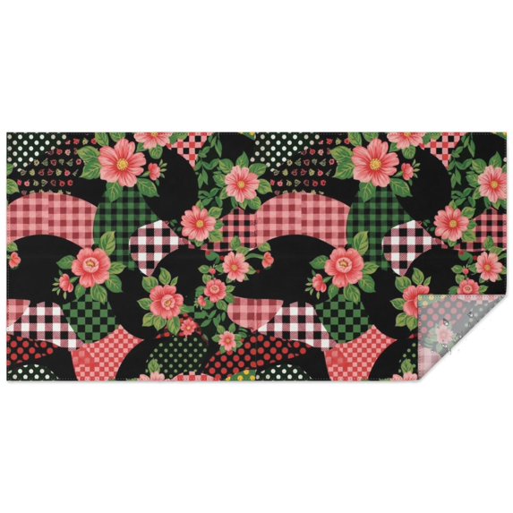 Pioneer Flower Floral Print Pattern Rectangle Tablecloth 60"x120", Waterproof Polyester Table Cloth, Wipeable Spillproof for Dining Camping Indoor Outdoor