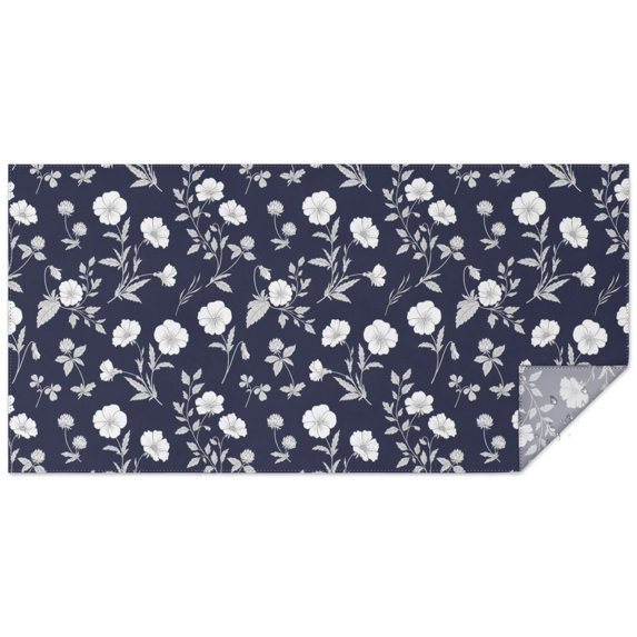 Pioneer Flower Floral Print Pattern Rectangle Tablecloth 60"x120", Waterproof Polyester Table Cloth, Wipeable Spillproof for Dining Camping Indoor Outdoor