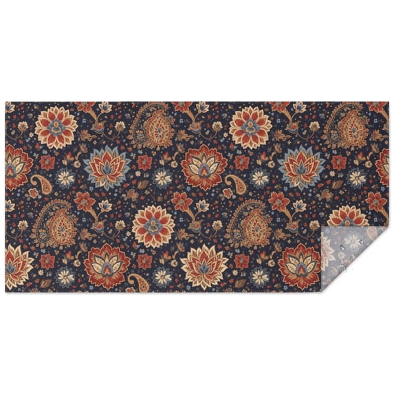 Pioneer Flower Floral Print Pattern Rectangle Tablecloth 60"x120", Waterproof Polyester Table Cloth, Wipeable Spillproof for Dining Camping Indoor Outdoor