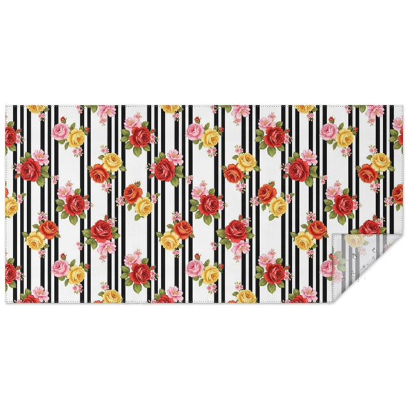 Pioneer Flower Floral Print Pattern Rectangle Tablecloth 60"x120", Waterproof Polyester Table Cloth, Wipeable Spillproof for Dining Camping Indoor Outdoor