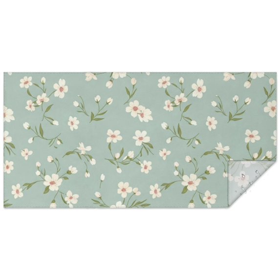 Pioneer Flower Floral Print Pattern Rectangle Tablecloth 60"x120", Waterproof Polyester Table Cloth, Wipeable Spillproof for Dining Camping Indoor Outdoor