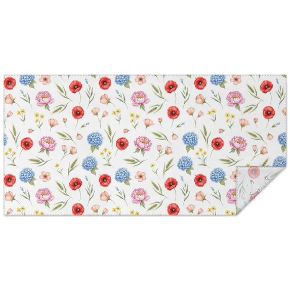 Pioneer Flower Floral Print Pattern Rectangle Tablecloth 60"x120", Waterproof Polyester Table Cloth, Wipeable Spillproof for Dining Camping Indoor Outdoor