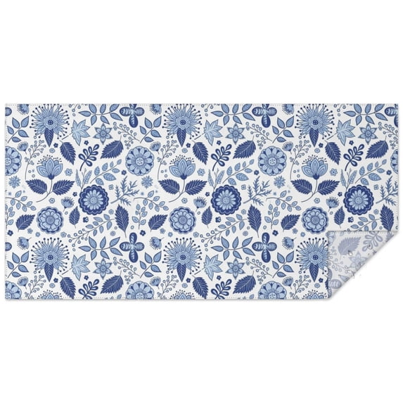 Pioneer Flower Floral Print Pattern Rectangle Tablecloth 60"x120", Waterproof Polyester Table Cloth, Wipeable Spillproof for Dining Camping Indoor Outdoor