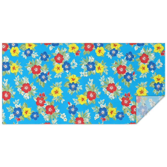 Pioneer Flower Floral Print Pattern Rectangle Tablecloth 60"x120", Waterproof Polyester Table Cloth, Wipeable Spillproof for Dining Camping Indoor Outdoor