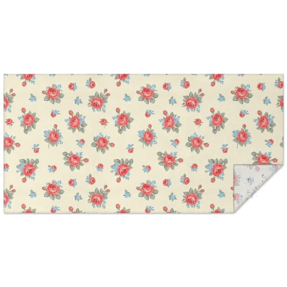 Pioneer Flower Floral Print Pattern Rectangle Tablecloth 60"x120", Waterproof Polyester Table Cloth, Wipeable Spillproof for Dining Camping Indoor Outdoor