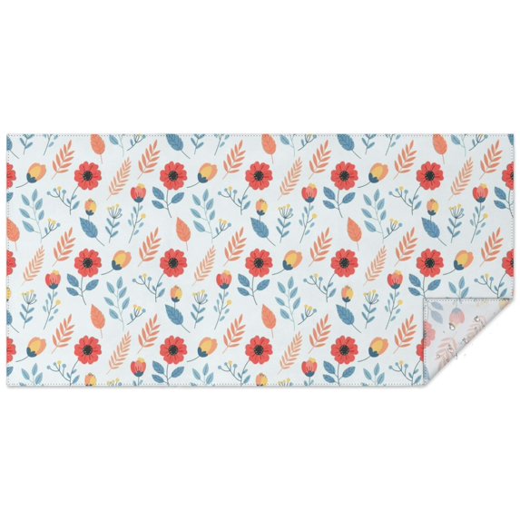 Pioneer Flower Floral Print Pattern Rectangle Tablecloth 60"x120", Waterproof Polyester Table Cloth, Wipeable Spillproof for Dining Camping Indoor Outdoor