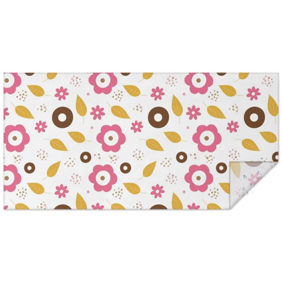 Pioneer Flower Floral Print Pattern Waterproof Tablecloth, Rectangular Outdoor Picnic Tablecloth Wrinkle Resistant Gift Ideas for Housewarming Holiday Gifts,60"x120"