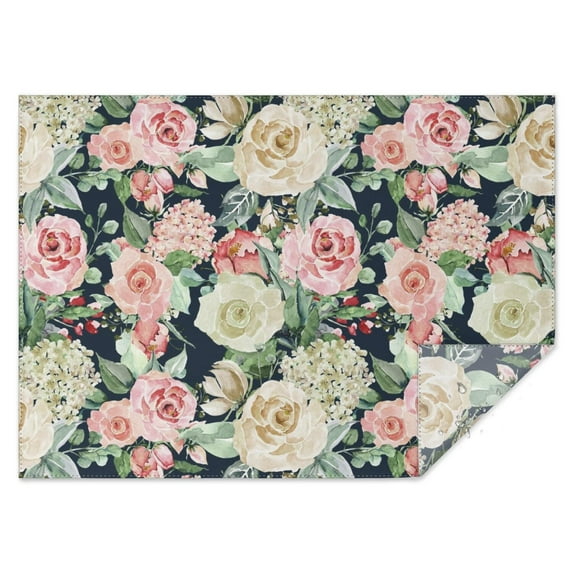Pioneer Flower Floral Print Pattern Rectangle Tablecloth 60"x84",Waterproof Polyester Rectangle Table Cloth, Wipeable Spillproof Polyester Tablecloth for Dining, Camping, Indoor and Outdoor