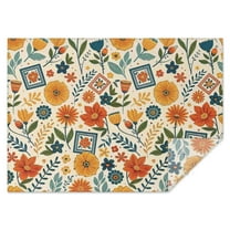 Pioneer Flower Floral Print Pattern Rectangle Tablecloth 60"x84",Waterproof Polyester Rectangle Table Cloth, Wipeable Spillproof Polyester Tablecloth for Dining, Camping, Indoor and Outdoor