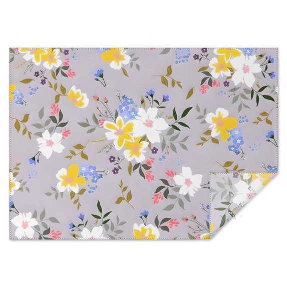 Pioneer Flower Floral Print Pattern Rectangle Tablecloth 60"x84",Waterproof Polyester Rectangle Table Cloth, Wipeable Spillproof Polyester Tablecloth for Dining, Camping, Indoor and Outdoor
