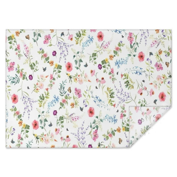 Pioneer Flower Floral Print Pattern Rectangle Tablecloth 60"x84",Waterproof Polyester Rectangle Table Cloth, Wipeable Spillproof Polyester Tablecloth for Dining, Camping, Indoor and Outdoor