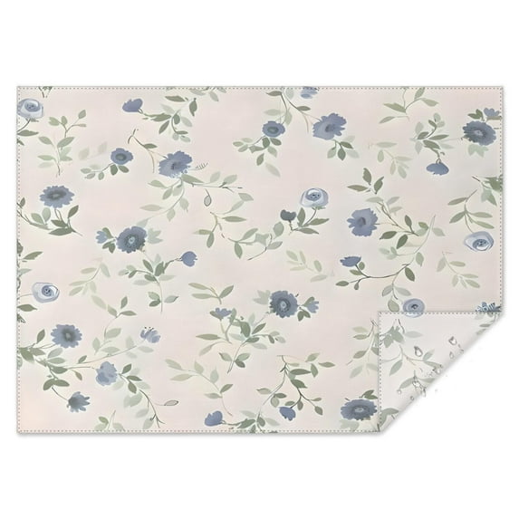 Pioneer Flower Floral Print Pattern Rectangle Tablecloth 60"x84",Waterproof Polyester Rectangle Table Cloth, Wipeable Spillproof Polyester Tablecloth for Dining, Camping, Indoor and Outdoor
