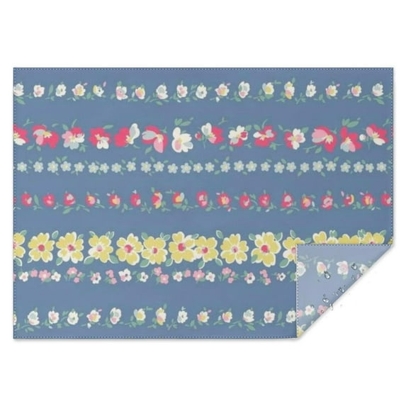 Pioneer Flower Floral Print Pattern Rectangle Tablecloth 60"x84",Waterproof Polyester Rectangle Table Cloth, Wipeable Spillproof Polyester Tablecloth for Dining, Camping, Indoor and Outdoor