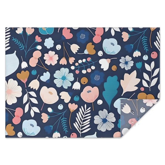 Pioneer Flower Floral Print Pattern Rectangle Tablecloth 60"x84",Waterproof Polyester Rectangle Table Cloth, Wipeable Spillproof Polyester Tablecloth for Dining, Camping, Indoor and Outdoor