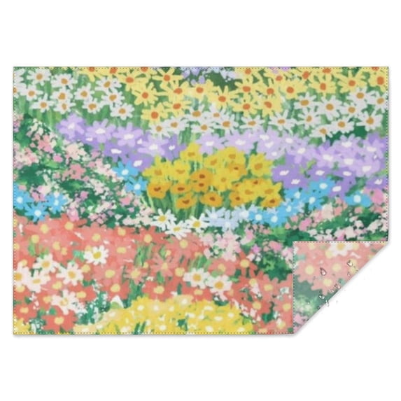 Pioneer Flower Floral Print Pattern Rectangle Tablecloth 60"x84",Waterproof Polyester Rectangle Table Cloth, Wipeable Spillproof Polyester Tablecloth for Dining, Camping, Indoor and Outdoor