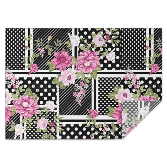 Pioneer Flower Floral Print Pattern Rectangle Tablecloth 60"x84",Waterproof Polyester Rectangle Table Cloth, Wipeable Spillproof Polyester Tablecloth for Dining, Camping, Indoor and Outdoor