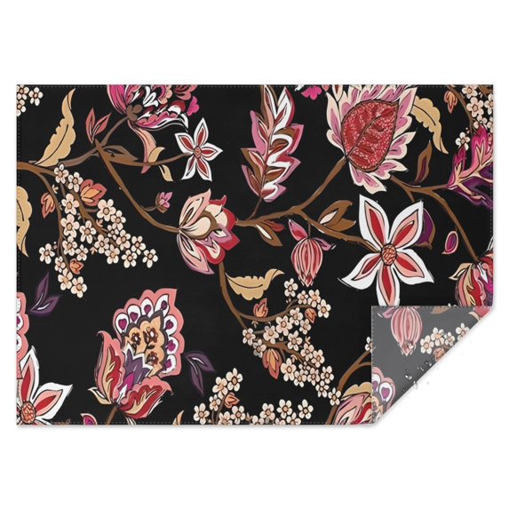Pioneer Flower Floral Print Pattern Rectangle Tablecloth 60"x84",Waterproof Polyester Rectangle Table Cloth, Wipeable Spillproof Polyester Tablecloth for Dining, Camping, Indoor and Outdoor