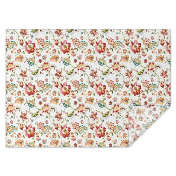 Pioneer Flower Floral Print Pattern Rectangle Tablecloth 60"x84",Waterproof Polyester Rectangle Table Cloth, Wipeable Spillproof Polyester Tablecloth for Dining, Camping, Indoor and Outdoor