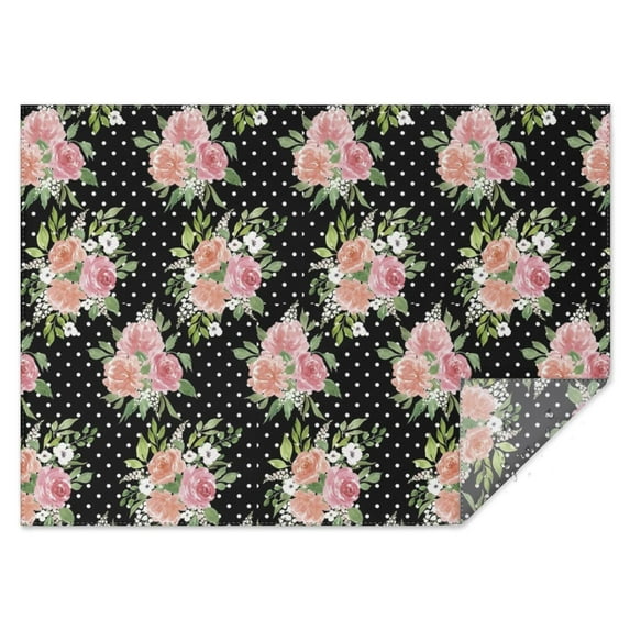 Pioneer Flower Floral Print Pattern Rectangle Tablecloth 60"x84",Waterproof Polyester Rectangle Table Cloth, Wipeable Spillproof Polyester Tablecloth for Dining, Camping, Indoor and Outdoor