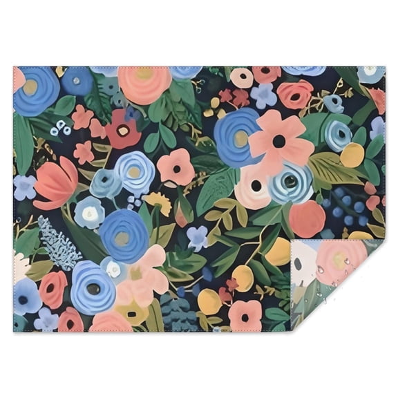 Pioneer Flower Floral Print Pattern Rectangle Tablecloth 60"x84",Waterproof Polyester Rectangle Table Cloth, Wipeable Spillproof Polyester Tablecloth for Dining, Camping, Indoor and Outdoor