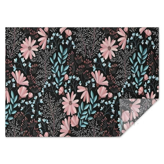 Pioneer Flower Floral Print Pattern Rectangle Tablecloth 60"x84",Waterproof Polyester Rectangle Table Cloth, Wipeable Spillproof Polyester Tablecloth for Dining, Camping, Indoor and Outdoor
