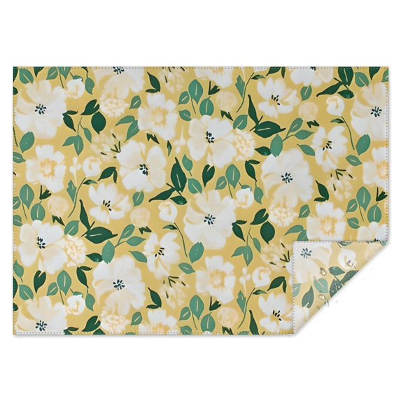 Pioneer Flower Floral Print Pattern Rectangle Tablecloth 60"x84",Waterproof Polyester Rectangle Table Cloth, Wipeable Spillproof Polyester Tablecloth for Dining, Camping, Indoor and Outdoor