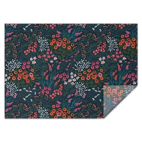 Pioneer Flower Floral Print Pattern Rectangle Tablecloth 60"x84",Waterproof Polyester Rectangle Table Cloth, Wipeable Spillproof Polyester Tablecloth for Dining, Camping, Indoor and Outdoor