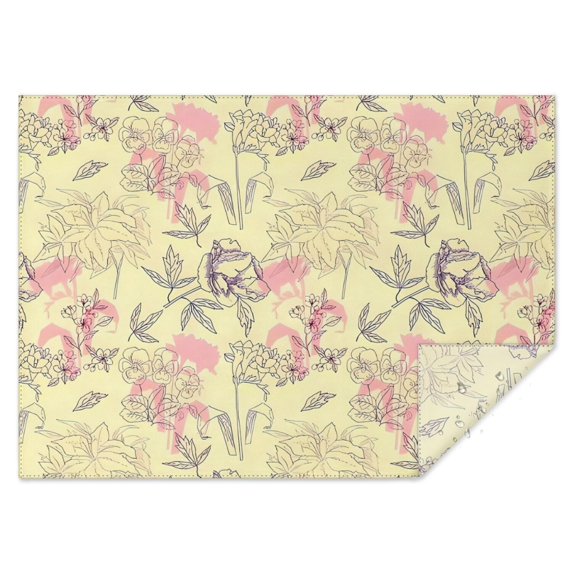 Pioneer Flower Floral Print Pattern Rectangle Tablecloth 60"x84",Waterproof Polyester Rectangle Table Cloth, Wipeable Spillproof Polyester Tablecloth for Dining, Camping, Indoor and Outdoor