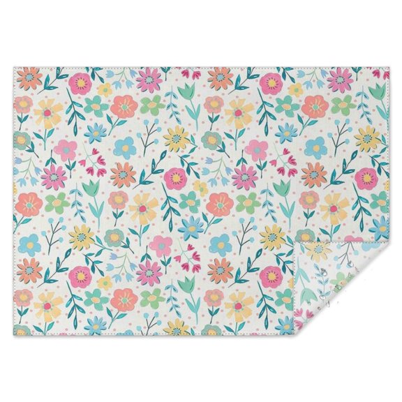 Pioneer Flower Floral Print Pattern Rectangle Tablecloth 60"x84",Waterproof Polyester Rectangle Table Cloth, Wipeable Spillproof Polyester Tablecloth for Dining, Camping, Indoor and Outdoor