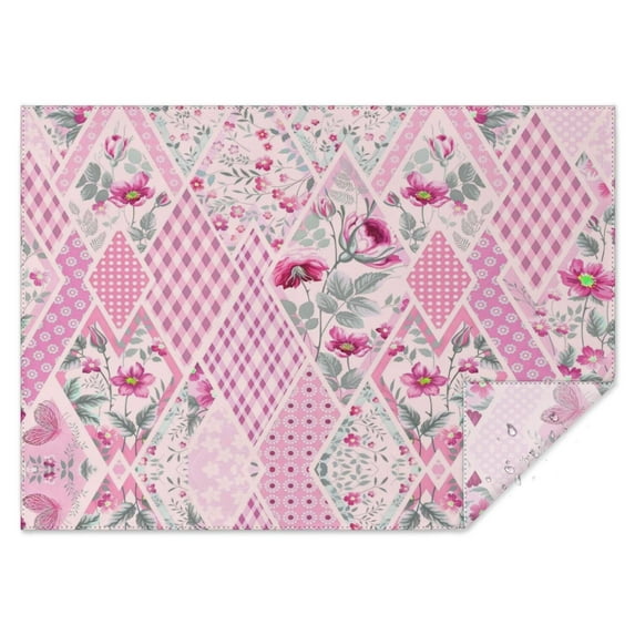 Pioneer Flower Floral Print Pattern Rectangle Tablecloth 60"x84",Waterproof Polyester Rectangle Table Cloth, Wipeable Spillproof Polyester Tablecloth for Dining, Camping, Indoor and Outdoor