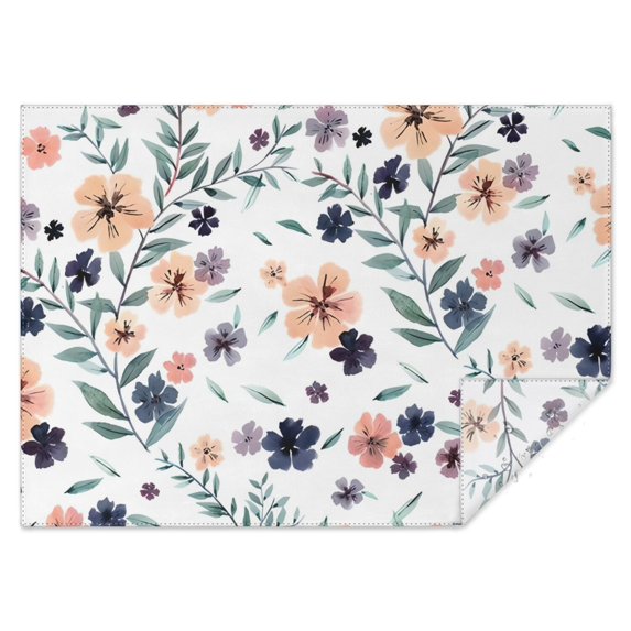 Pioneer Flower Floral Print Pattern Rectangle Tablecloth 60"x84",Waterproof Polyester Rectangle Table Cloth, Wipeable Spillproof Polyester Tablecloth for Dining, Camping, Indoor and Outdoor