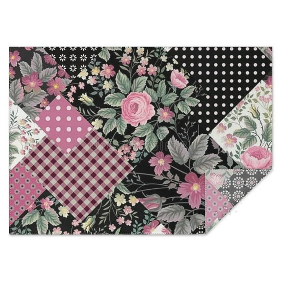 Pioneer Flower Floral Print Pattern Rectangle Tablecloth 60"x84",Waterproof Polyester Rectangle Table Cloth, Wipeable Spillproof Polyester Tablecloth for Dining, Camping, Indoor and Outdoor