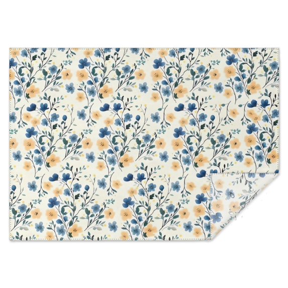 Pioneer Flower Floral Print Pattern Rectangle Tablecloth 60"x84",Waterproof Polyester Rectangle Table Cloth, Wipeable Spillproof Polyester Tablecloth for Dining, Camping, Indoor and Outdoor