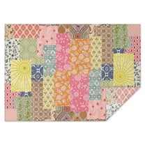 Pioneer Flower Floral Print Pattern Rectangle Tablecloth 60"x84",Waterproof Polyester Rectangle Table Cloth, Wipeable Spillproof Polyester Tablecloth for Dining, Camping, Indoor and Outdoor