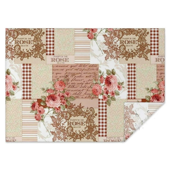 Pioneer Flower Floral Print Pattern Rectangle Tablecloth 60"x84",Waterproof Polyester Rectangle Table Cloth, Wipeable Spillproof Polyester Tablecloth for Dining, Camping, Indoor and Outdoor