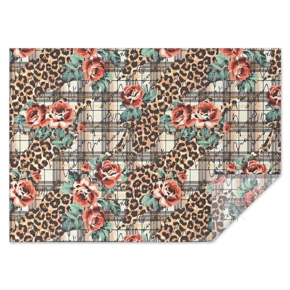 Pioneer Flower Floral Print Pattern Rectangle Tablecloth 60"x84",Waterproof Polyester Rectangle Table Cloth, Wipeable Spillproof Polyester Tablecloth for Dining, Camping, Indoor and Outdoor