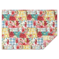 Pioneer Flower Floral Print Pattern Rectangle Tablecloth 60"x84",Waterproof Polyester Rectangle Table Cloth, Wipeable Spillproof Polyester Tablecloth for Dining, Camping, Indoor and Outdoor