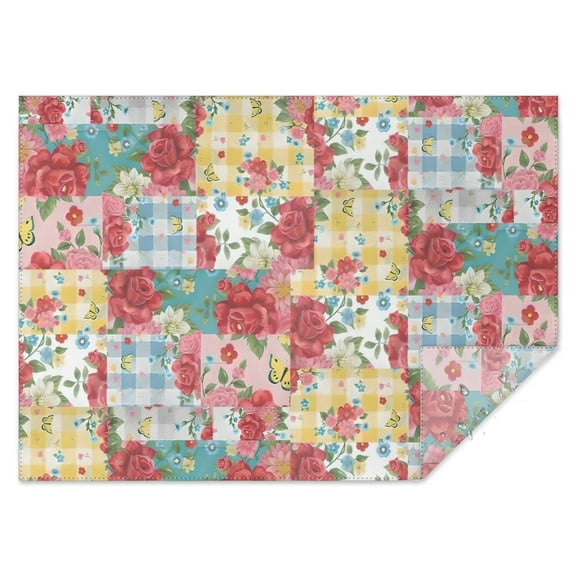 Pioneer Flower Floral Print Pattern Rectangle Tablecloth 60"x84",Waterproof Polyester Rectangle Table Cloth, Wipeable Spillproof Polyester Tablecloth for Dining, Camping, Indoor and Outdoor