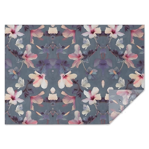 Pioneer Flower Floral Print Pattern Rectangle Tablecloth 60"x84",Waterproof Polyester Rectangle Table Cloth, Wipeable Spillproof Polyester Tablecloth for Dining, Camping, Indoor and Outdoor