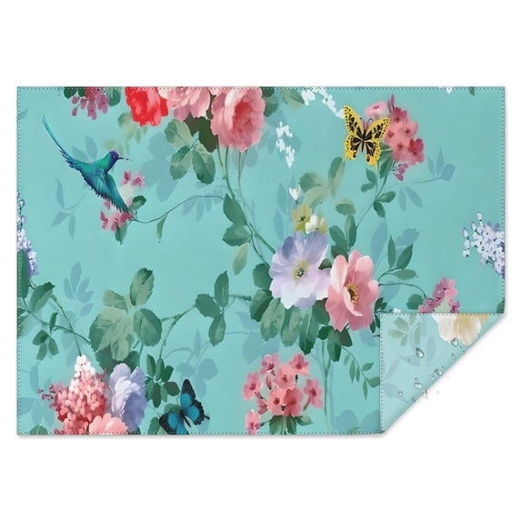 Pioneer Flower Floral Print Pattern Rectangle Tablecloth 60"x84",Waterproof Polyester Rectangle Table Cloth, Wipeable Spillproof Polyester Tablecloth for Dining, Camping, Indoor and Outdoor