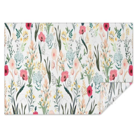 Pioneer Flower Floral Print Pattern Rectangle Tablecloth 60"x84",Waterproof Polyester Rectangle Table Cloth, Wipeable Spillproof Polyester Tablecloth for Dining, Camping, Indoor and Outdoor