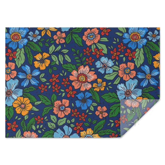 Pioneer Flower Floral Print Pattern Rectangle Tablecloth 60"x84",Waterproof Polyester Rectangle Table Cloth, Wipeable Spillproof Polyester Tablecloth for Dining, Camping, Indoor and Outdoor