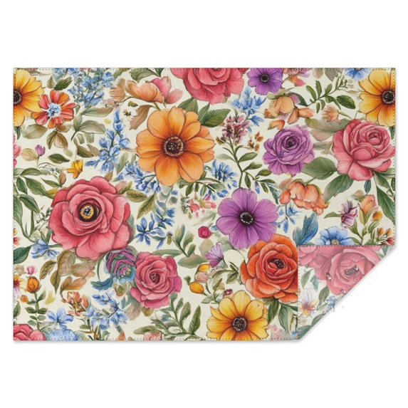 Pioneer Flower Floral Print Pattern Rectangle Tablecloth 60"x84",Waterproof Polyester Rectangle Table Cloth, Wipeable Spillproof Polyester Tablecloth for Dining, Camping, Indoor and Outdoor