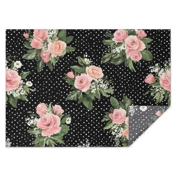 Pioneer Flower Floral Print Pattern Rectangle Tablecloth 60"x84",Waterproof Polyester Rectangle Table Cloth, Wipeable Spillproof Polyester Tablecloth for Dining, Camping, Indoor and Outdoor